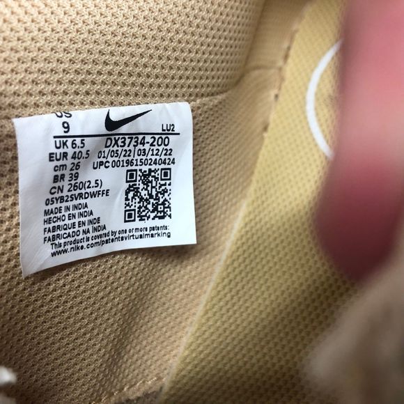 Nike Court Vision Low Women's Sesame Camo Swoosh Sneakers in White Size 9 - Picture 5 of 12